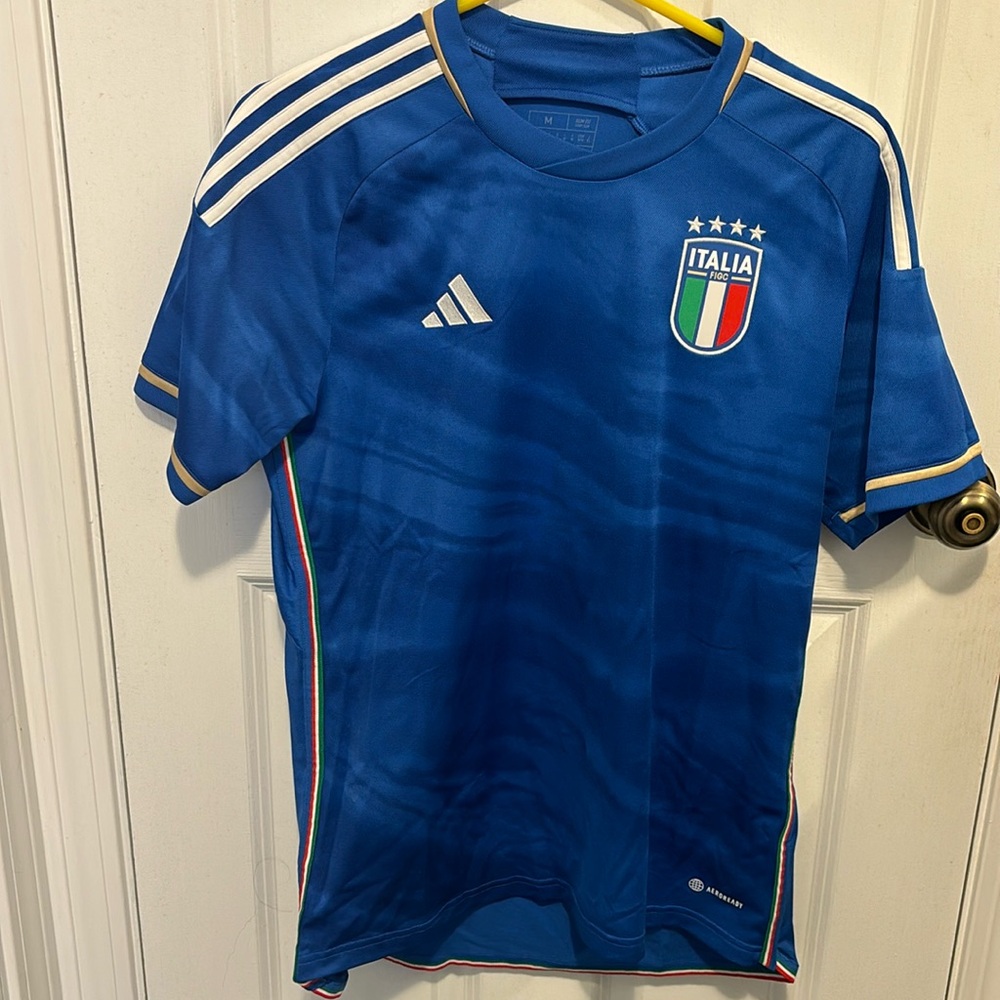 Italian National Team soccer jersey. Worn only once.